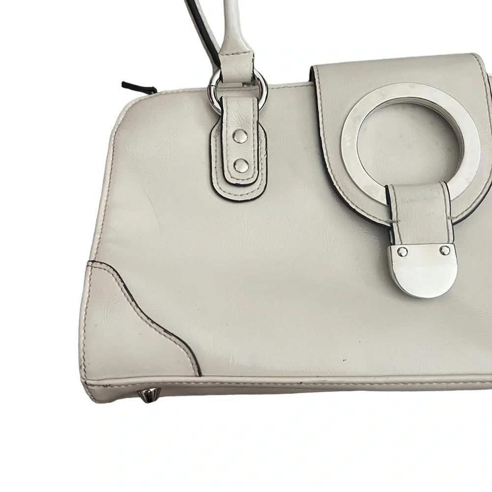 Hillard & Hanson | Y2K purse cream leather medium size shoulder bag